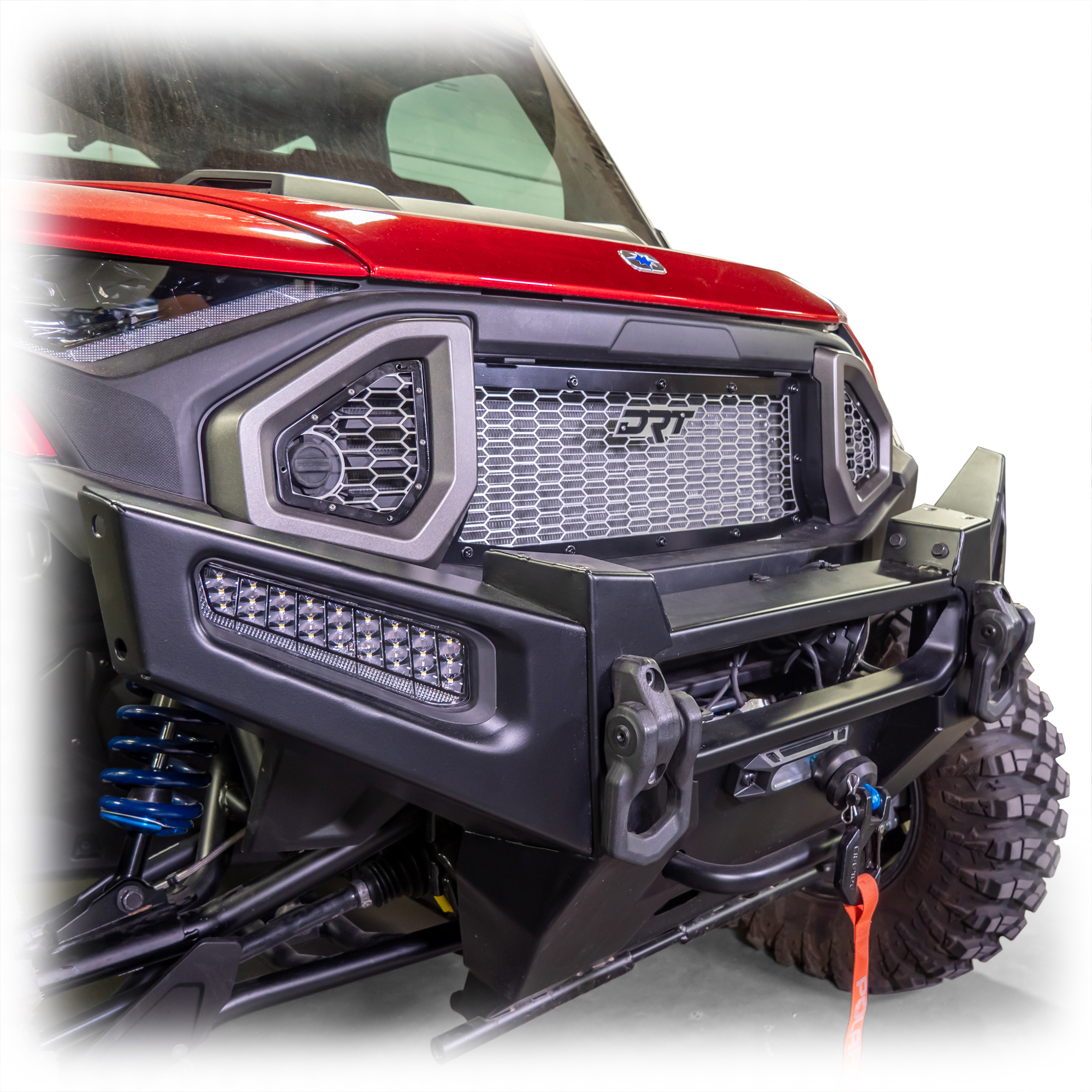 DRT Motorsports Polaris Ranger XD 1500 2024+ Front Grill Kit (3pc), Black - Image 3