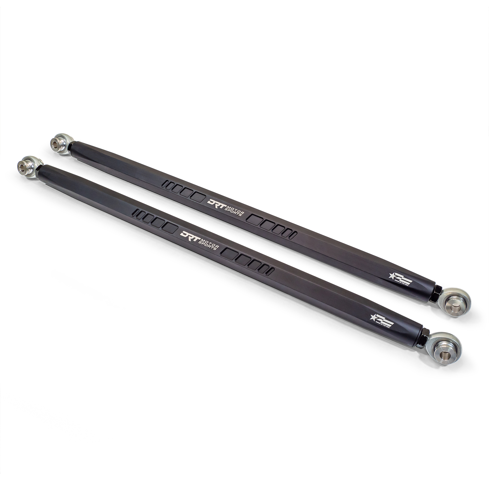 DRT Motorsports Straight Hex Bar Radius Rod Set, Black - Polaris Pro/Turbo R Platform - Image 2