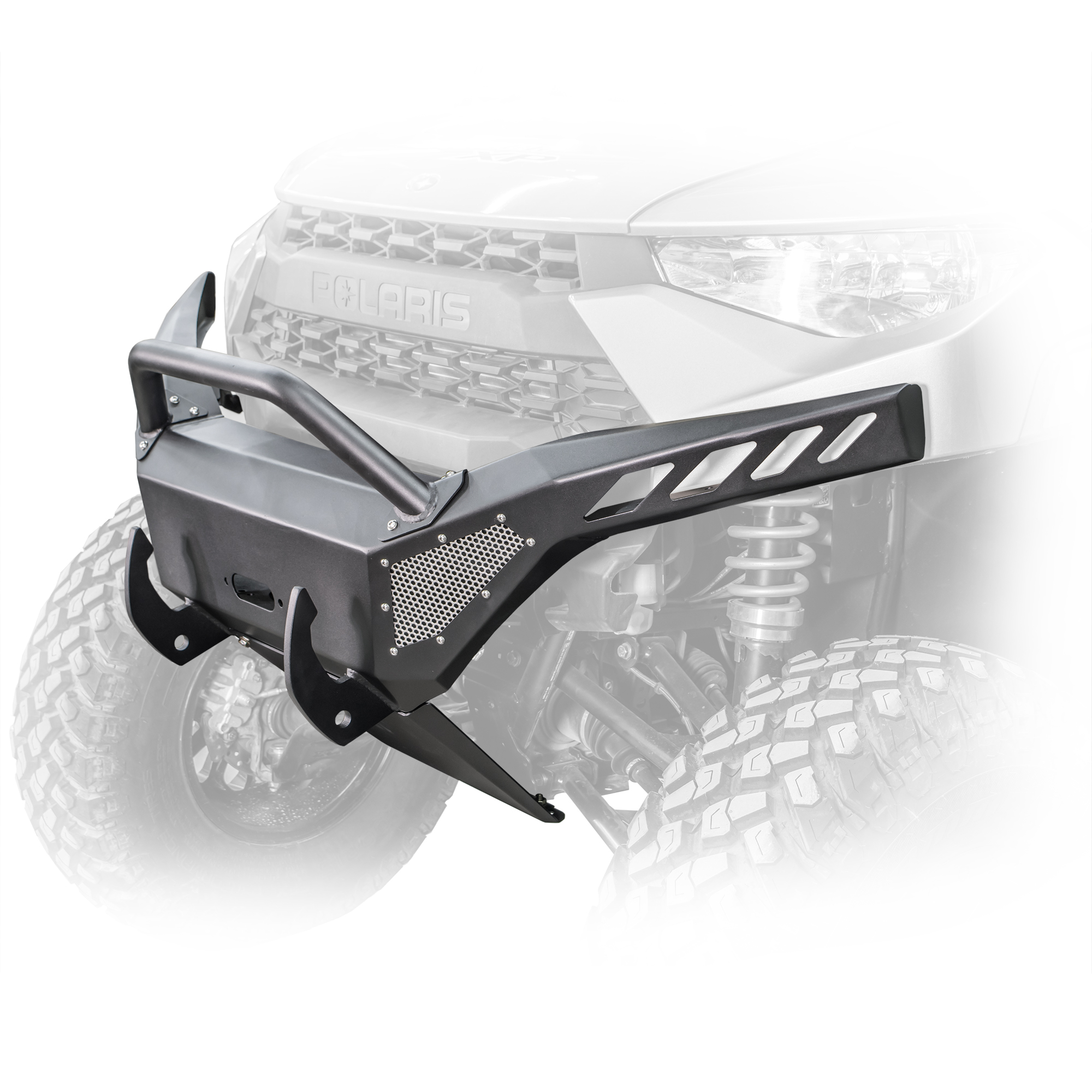 DRT Polaris 2019-2024 Ranger XP 1000 All Models Front Winch Bumper and Skid Plate - Image 2